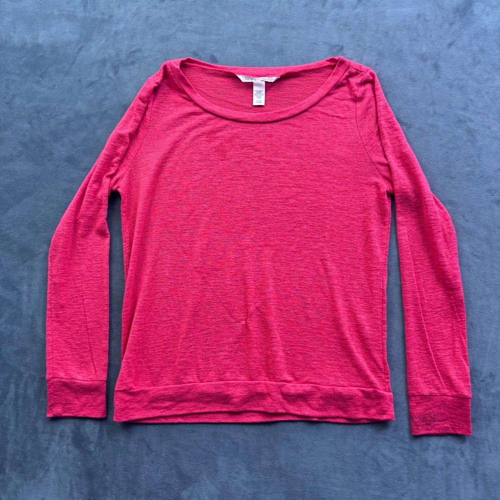 Victorias Secret Pink Slub Knit Long Sleeve Scoop Neck Top Small
